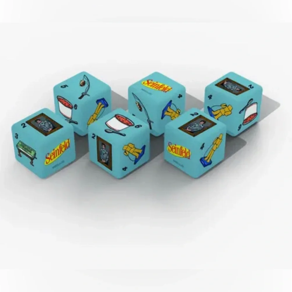 BNIB COLLECTIBLE SEINFELD 6PC DICE SET BY USOPOLY GREAT FOR GAME NIGHT - Picture 2 of 7
